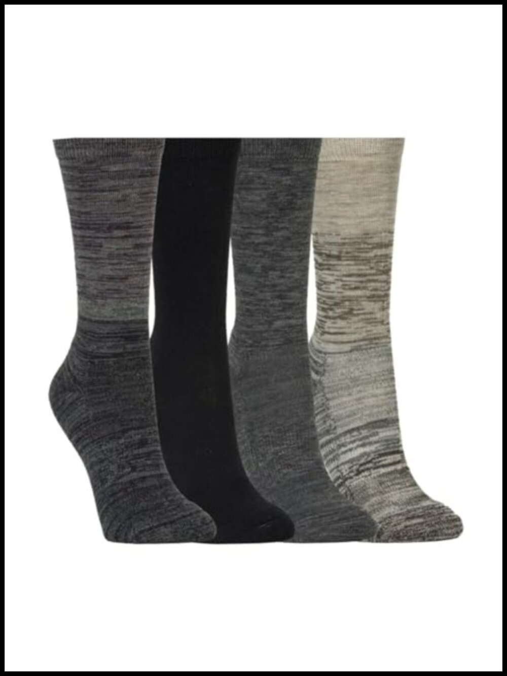 Extra-Fine Merino Wool Athletic Socks 4 Pairs Arch Compression Cushioned